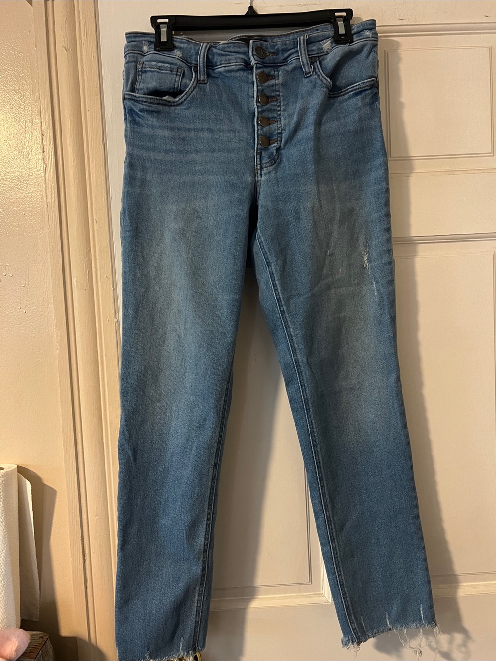 Kut from the Kloth Light Blue High-Rise Ankle Jeans with Button Fly